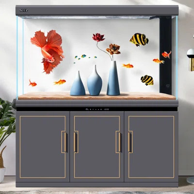 68-82 Gallon Glass+Manufactured Wood Modern Eco Aquarium Tank | Wayfair North America