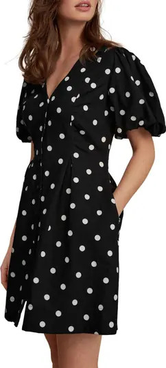 NEXT Puff Sleeve Polka Dot Dress | Nordstrom | Nordstrom