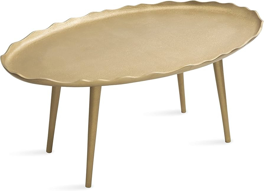 Kate and Laurel Alessia Modern Glam Oval Coffee Table, 34 x 20 x 15, Gold, Metal Living Room Tabl... | Amazon (US)
