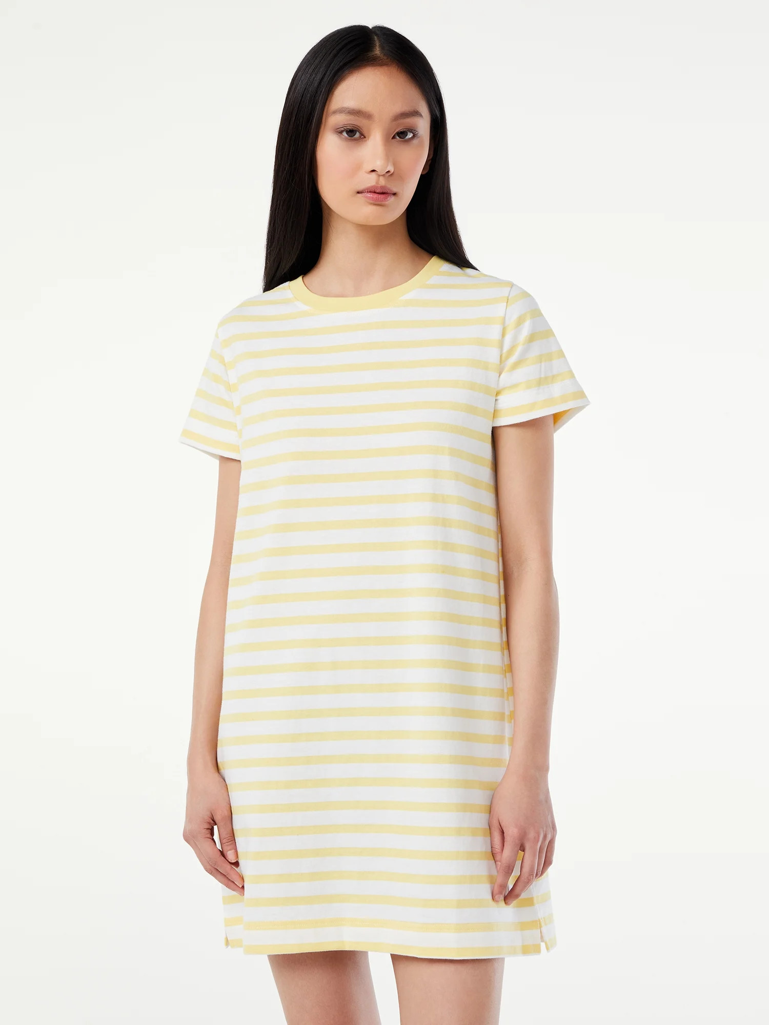 Free Assembly Women's Mini T-Shirt Dress with Short Sleeves - Walmart.com | Walmart (US)