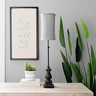 Black and Gray Margot Candlestick Buffet Lamp | Kirkland's Home