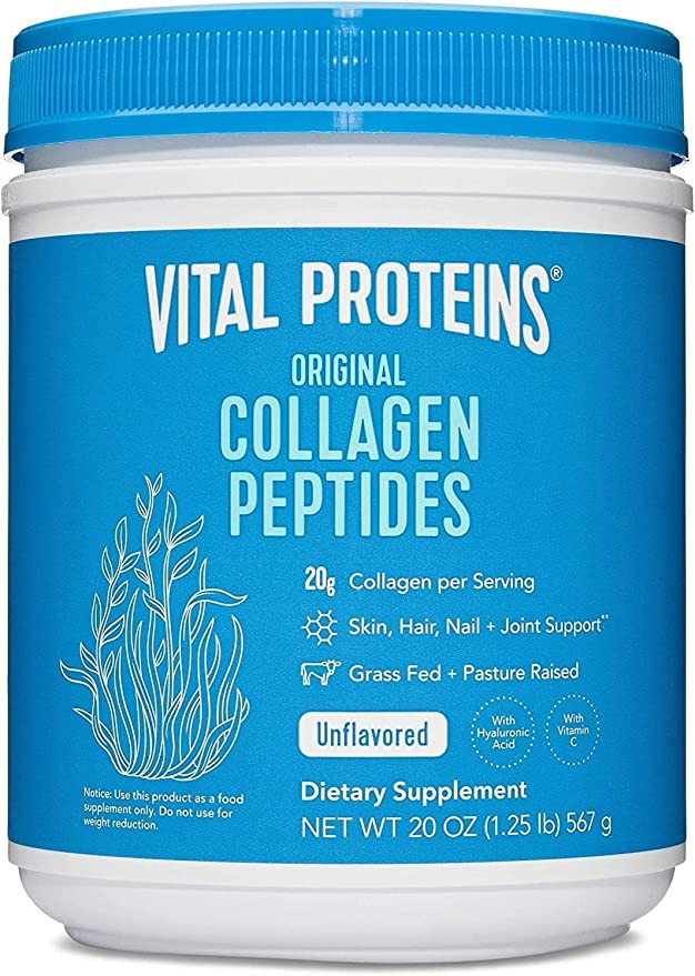Vital Proteins Collagen Peptides Powder with Hyaluronic Acid and Vitamin C, Unflavored, 20 oz | Amazon (US)
