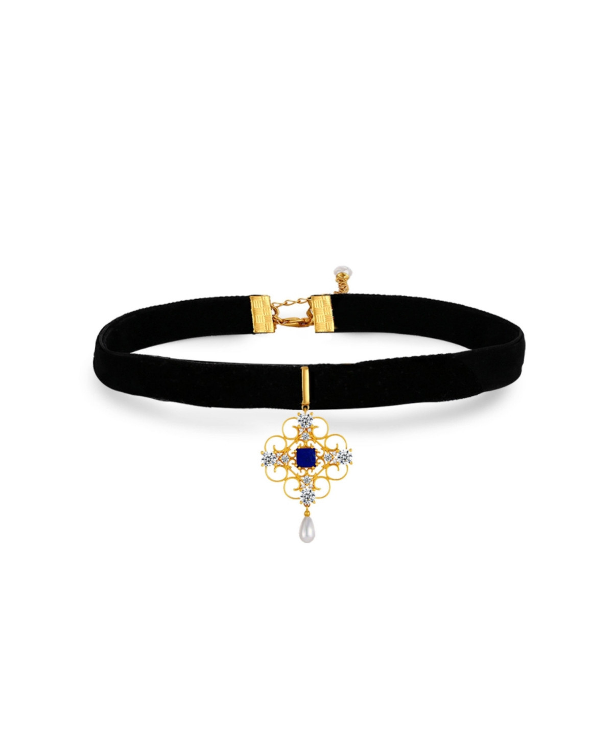 Retro Chic Orchid Dream Choker - Blue gold black | Macy's