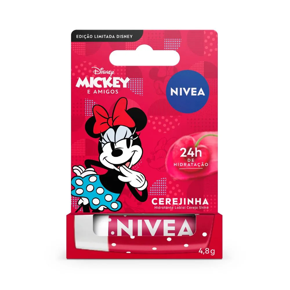 Nivea Hidratante Labial Cereja Shine 4,8g - Ed. Limitada Minnie - Disney® Mickey E Amigos - Pagu... | Pague Menos BR