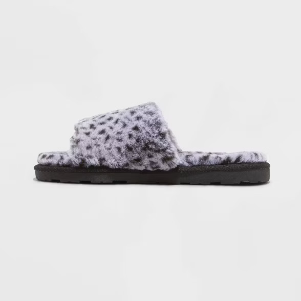 Women's Emma Faux Fur Slide Slippers - Stars Above™ | Target