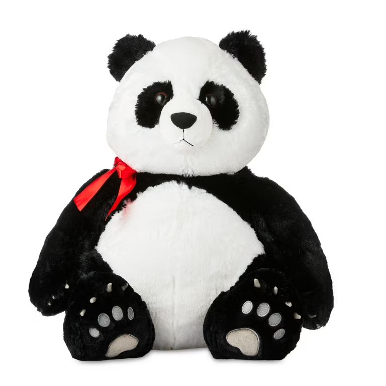 Valentine's Day 23" Black & White Panda Child's Plush Toy by Way To Celebrate | Walmart (US)