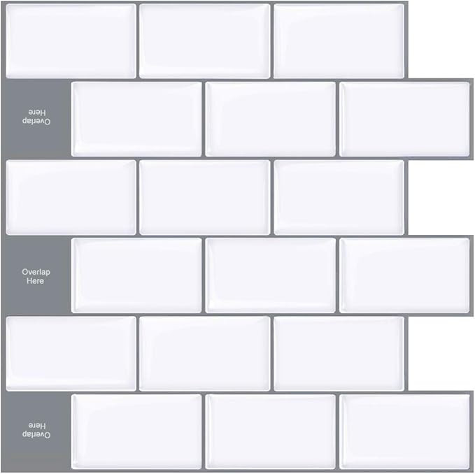 Upgraded, STICKGOO 10-Sheet Peel and Stick Subway Tile Backsplash, 13"x12" Self-Adhesive Kitchen ... | Amazon (US)