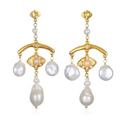 Venus Baroque Pearl Chandelier Earrings | Sequin