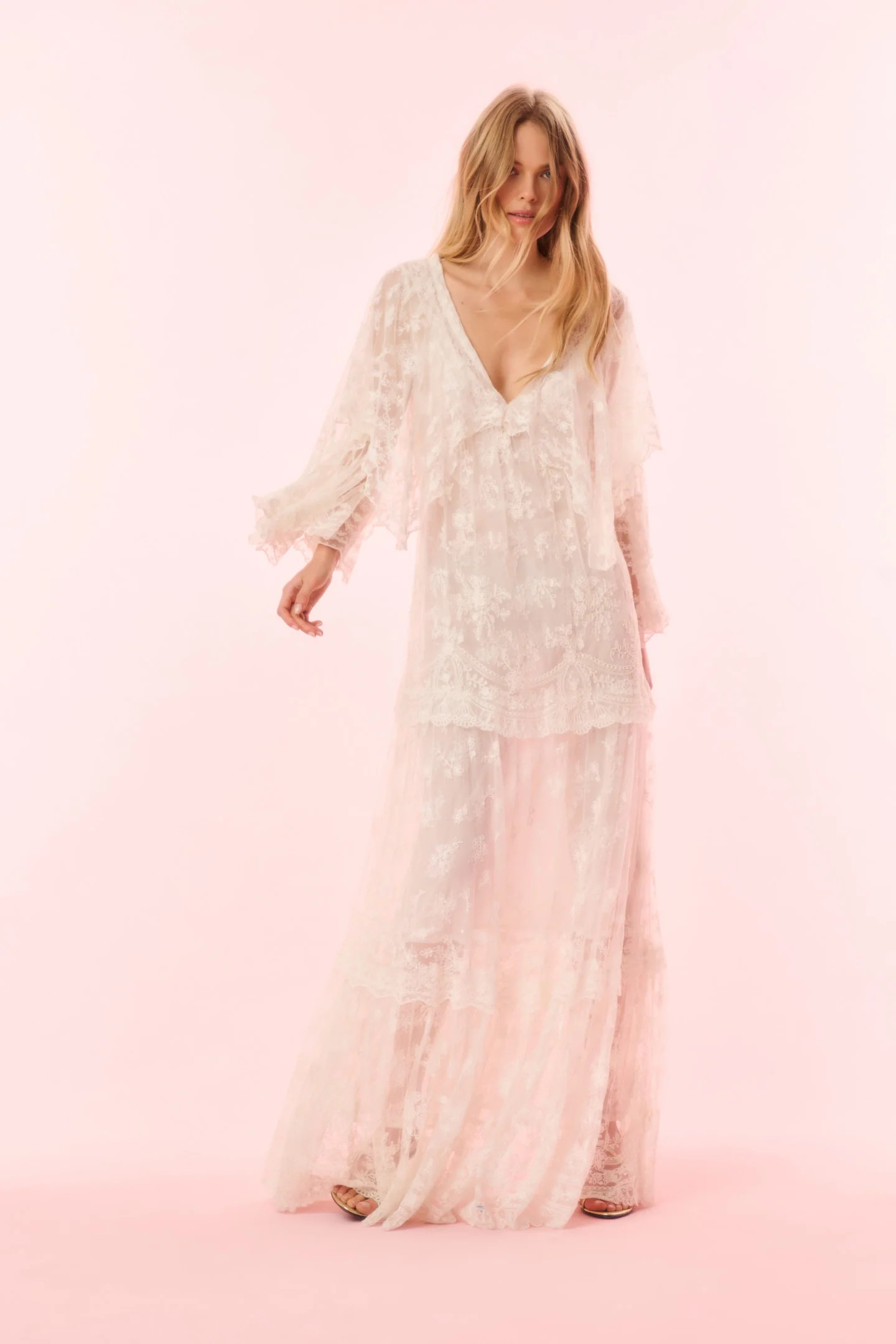 Roylan Lace Mesh Maxi Dress | LoveShackFancy