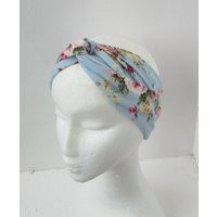 SALE Last ones Light Blue Pink Yellow Rose Print Floral Headband Turban Hair Band Hairband Stretch E | Etsy (UK)