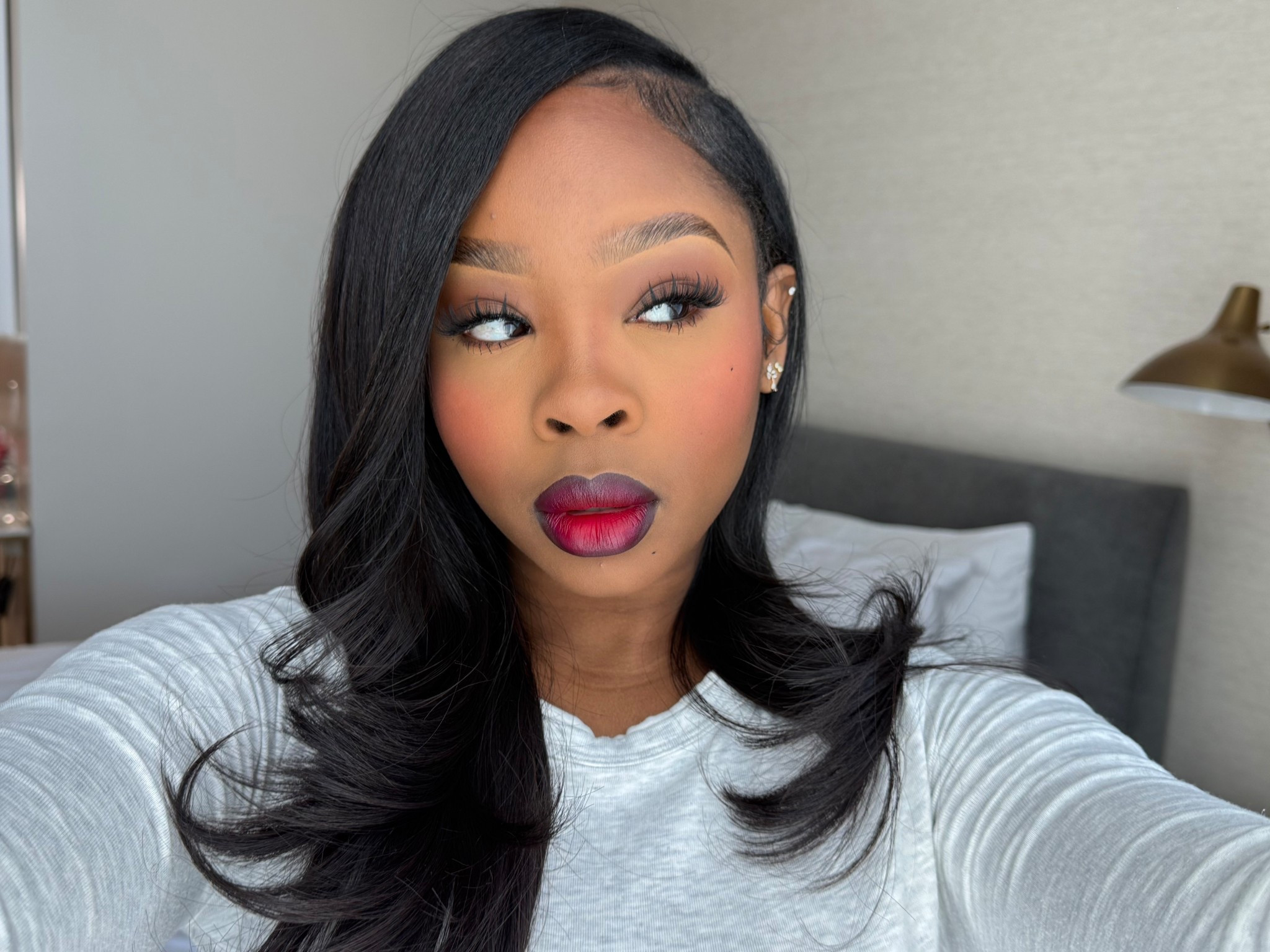 Cherry red lip combo ✨