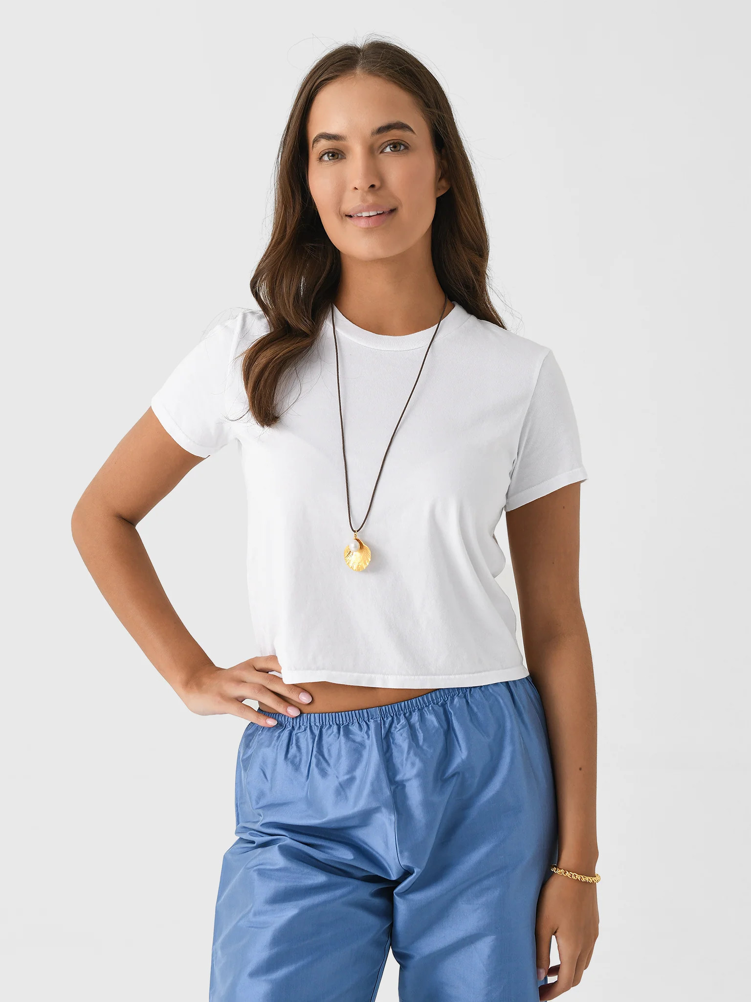 PERFECT WHITE TEE
                      
                     Women's Springsteen Baby Tee | Saint Bernard