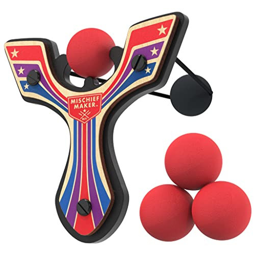 Mischief Maker® Racing Wooden Toy Slingshot and Soft Foam Balls | Amazon (US)