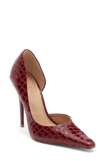 Steve Madden Elegant Pointed Toe d'Orsay Pump in Red Croco at Nordstrom Rack, Size 9.5 | Nordstrom Rack