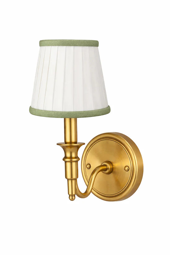 White & Green Trim Sconce Shade | The Enchanted Home