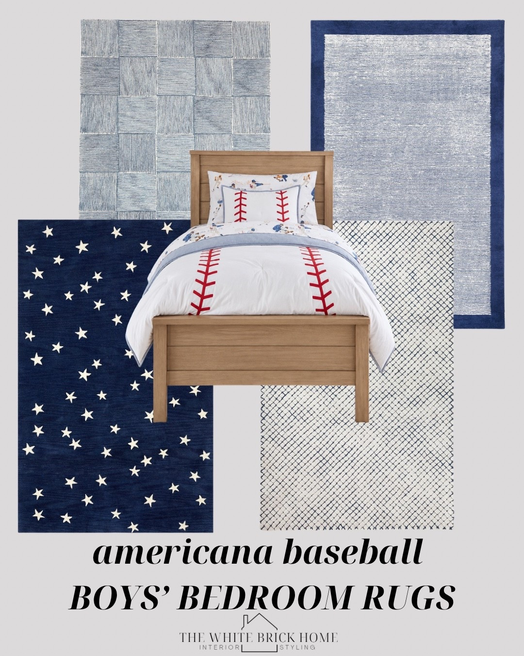 I love these navy rugs for a baseball themed bedroom - pair them with this adorable baseball bedding for an elevated boys bedroom theme. 

Boys room, boys bedroom, kids room, kids bedroom, boys room bedding, boys room decor, baseball bedroom, baseball bedroom design, boys room rug, boys room bedding, baseball, baseball bedroom, baseball bedroom design, boys bedroom, baseball bedroom ideas, pottery barn kids, pottery barn, sports themed bedroom

#LTKmomlife #LTKHome #LTKKids