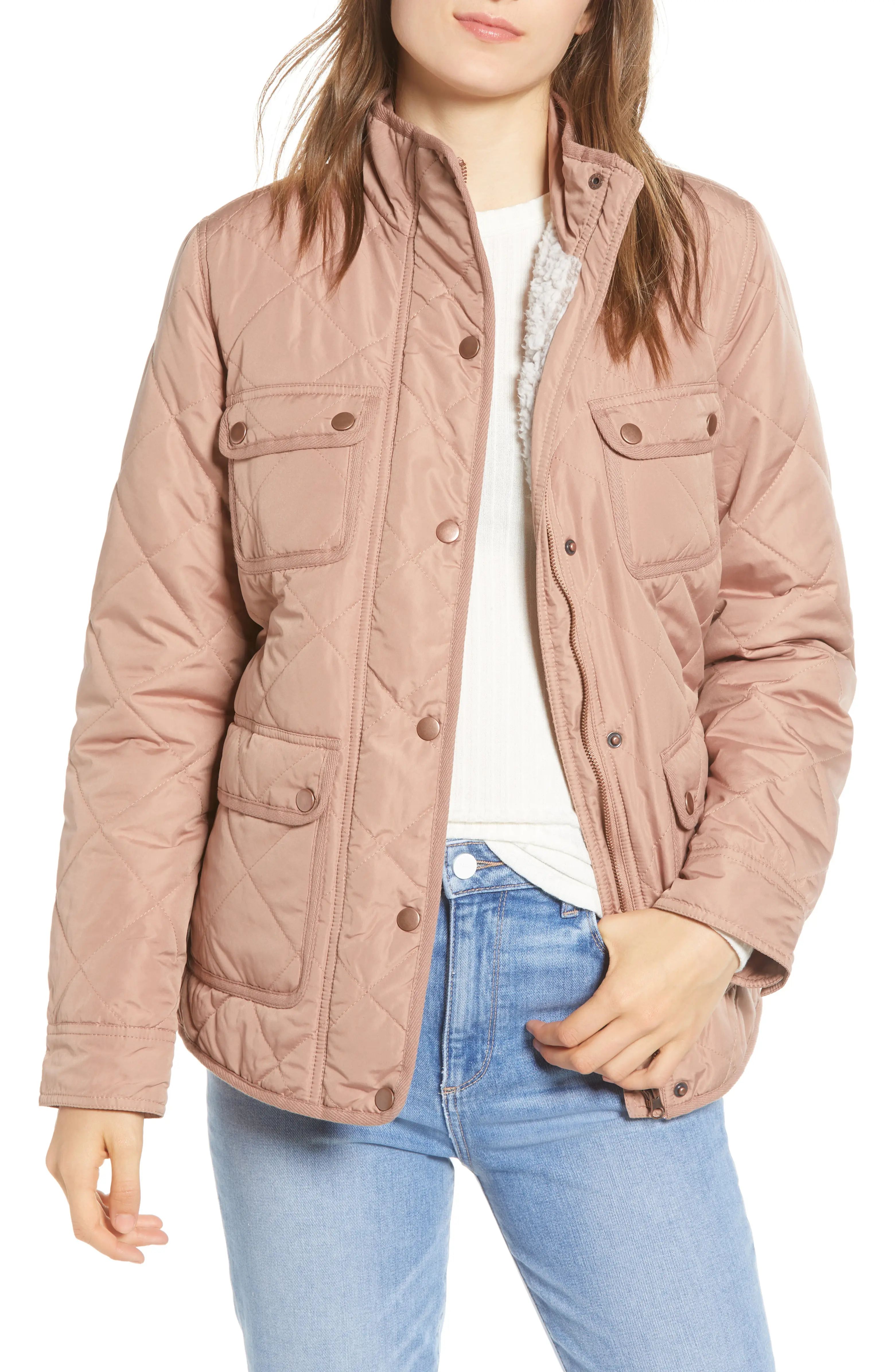 Fleece Lined Quilted Utility Jacket | Nordstrom