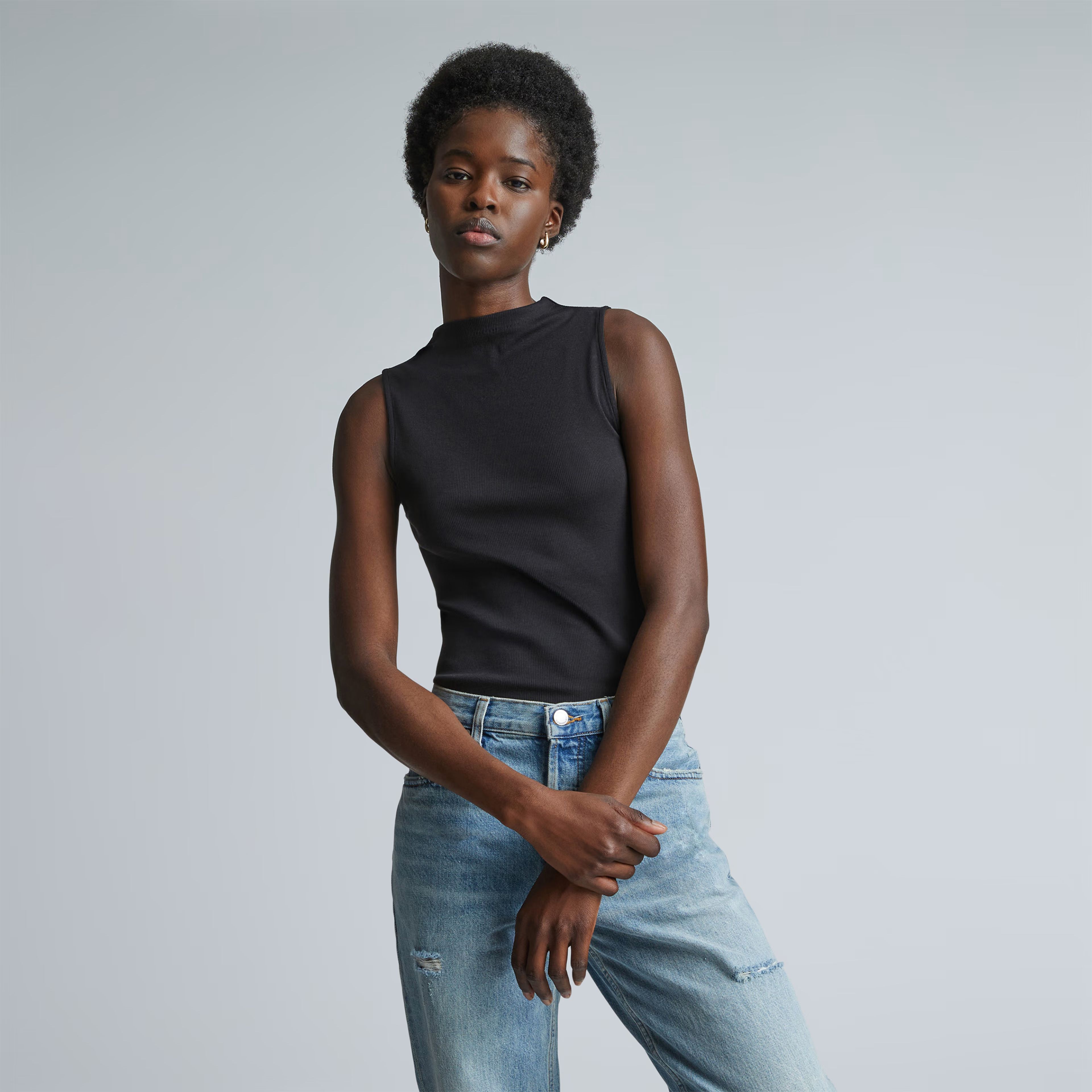 The Pima Micro-Rib Funnel-Neck Tank | Everlane