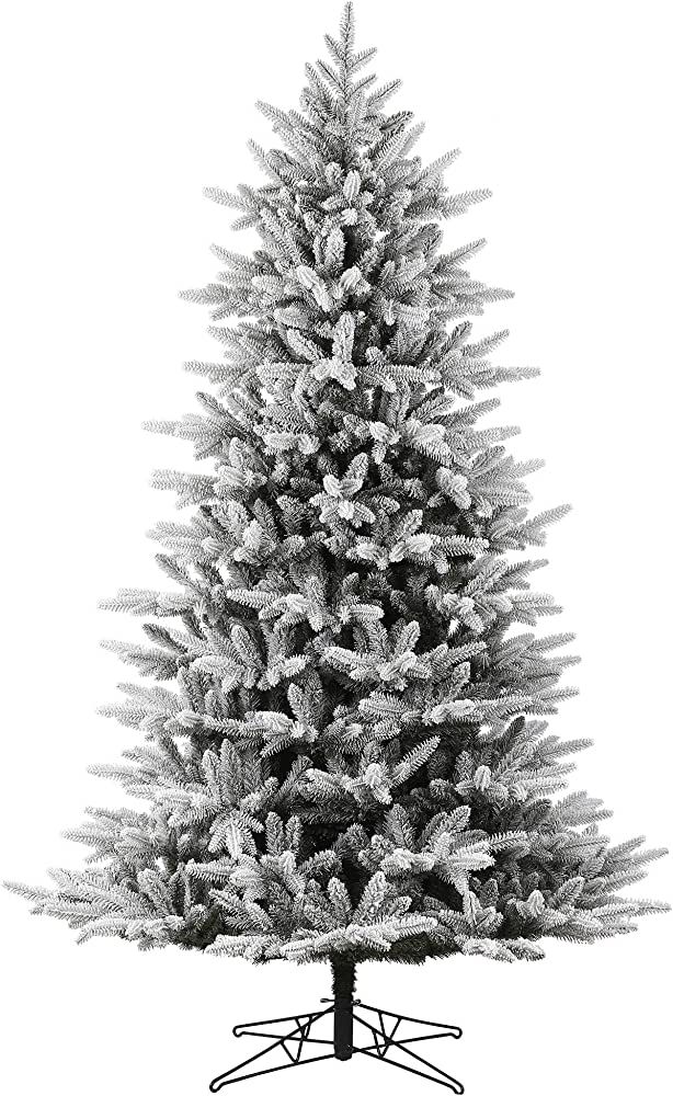 Amazon.com: Vickerman 7.5' x 59" Flocked Aspen Fir Artificial Christmas Tree, Unlit - Snow Covere... | Amazon (US)