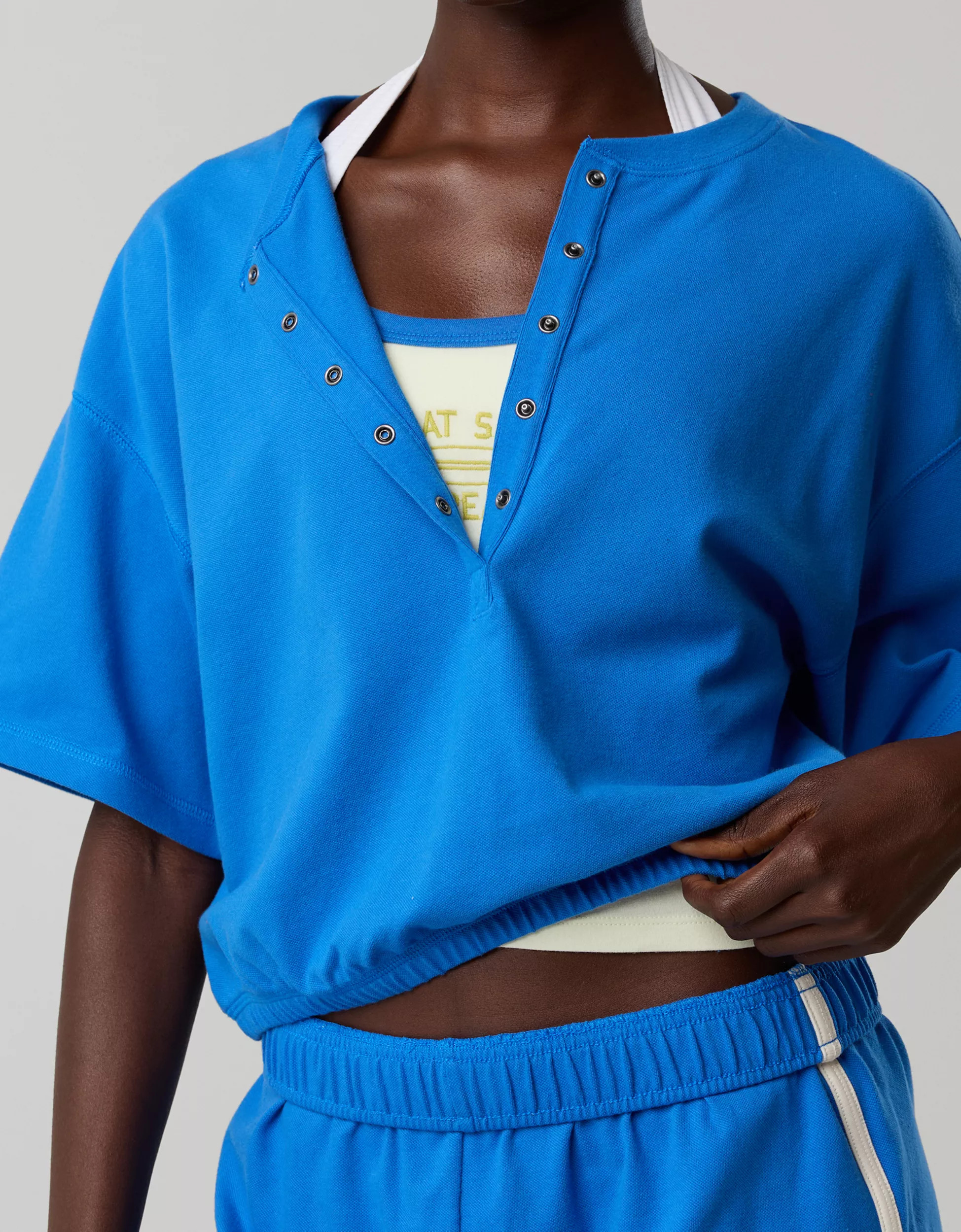 OFFLINE By Aerie Pique Henley Short Sleeve T-Shirt | Aerie