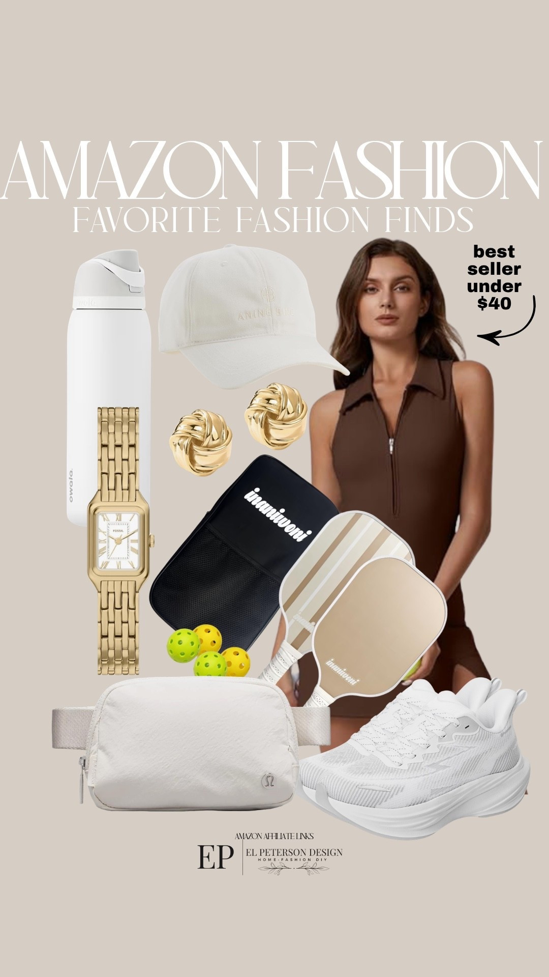 Amazon Fashion
Tennis Dress
Cap
Tumbler
Belt bag
Tennis shoes
Earrings
Pickleball paddle set 