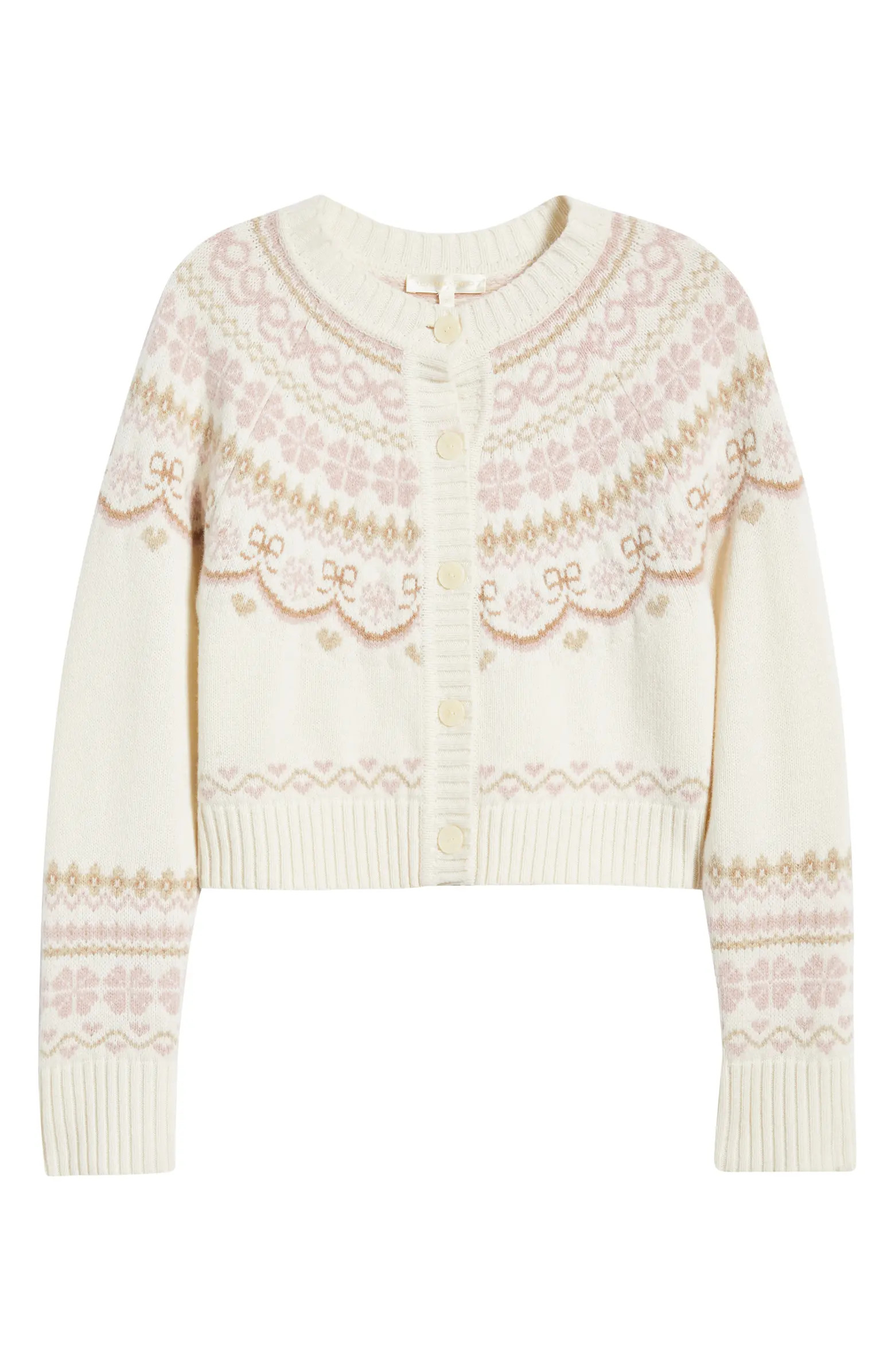 LoveShackFancy Shantae Fair Isle Merino Wool Cardigan | Nordstrom | Nordstrom