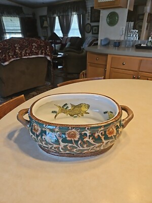 Porcelain Chinese Foot Bath Planter Hand Paint Koi Fish Floral | eBay US