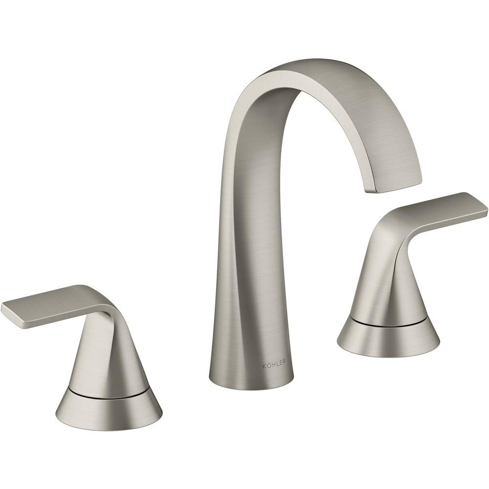 KOHLER Cursiva 8 in. Widespread 2-Handle Bathroom Faucet in Vibrant Brushed Nickel-K-R30579-4D-BN... | The Home Depot