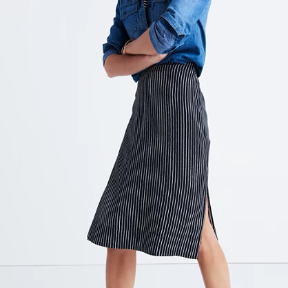 Striped Side-Slit Midi Skirt | Madewell
