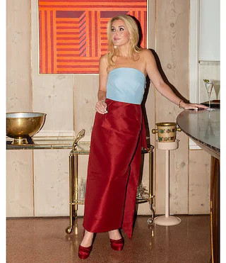 x The Nat Note Delfina Taffeta Strapless Sheath Bow Maxi Dress | Dillard's