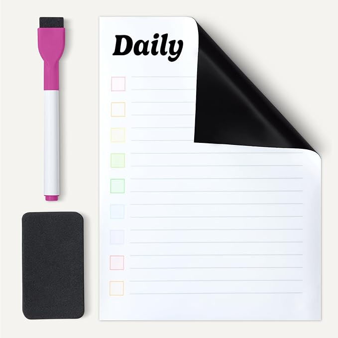 Amazon Basics Magnetic Dry Erase Calendar Whiteboard Set (3-Pack) for Fridge, 8 Markers and Erase... | Amazon (US)