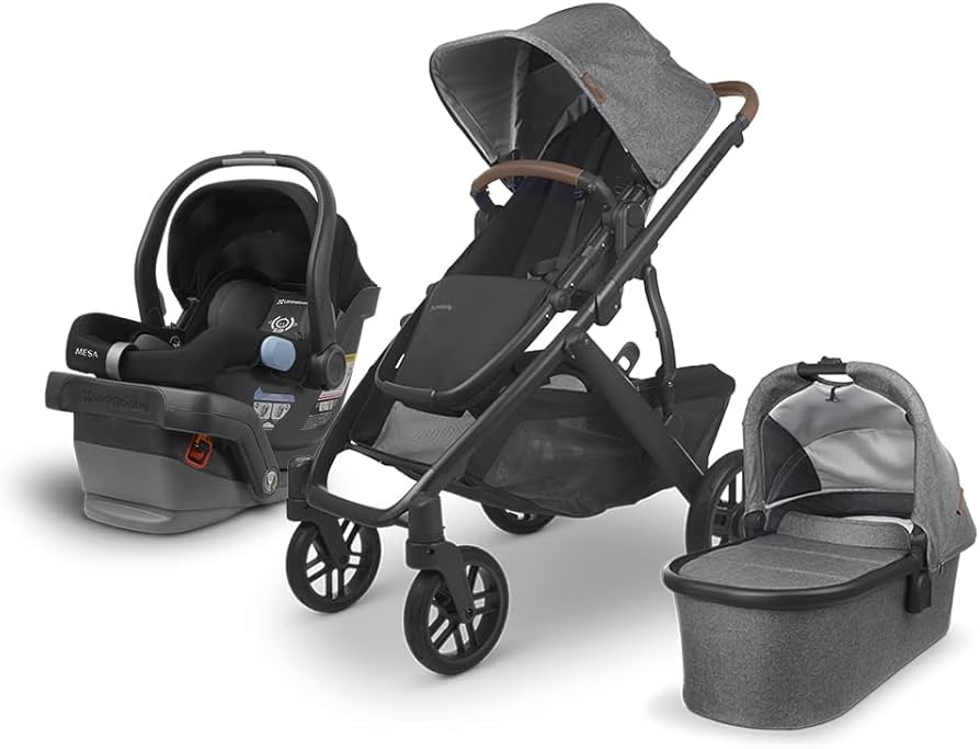 UPPAbaby Vista V2 Stroller - Greyson (Charcoal Melange/Carbon/Saddle Leather) + MESA Infant Car S... | Amazon (US)