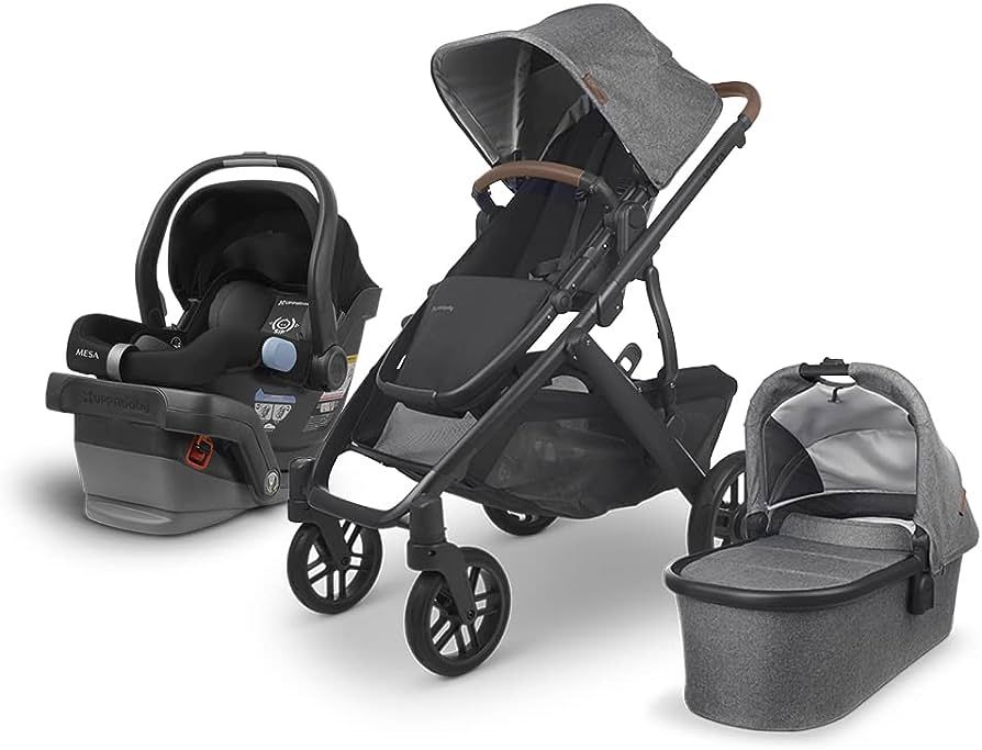 UPPAbaby Vista V2 Stroller - Greyson (Charcoal Melange/Carbon/Saddle Leather) + MESA Infant Car S... | Amazon (US)