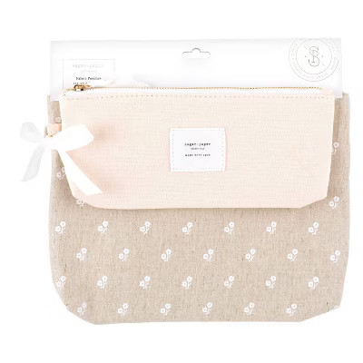 Sugar Paper Essentials 2pk Pouch Flax Flower and Pink | Target