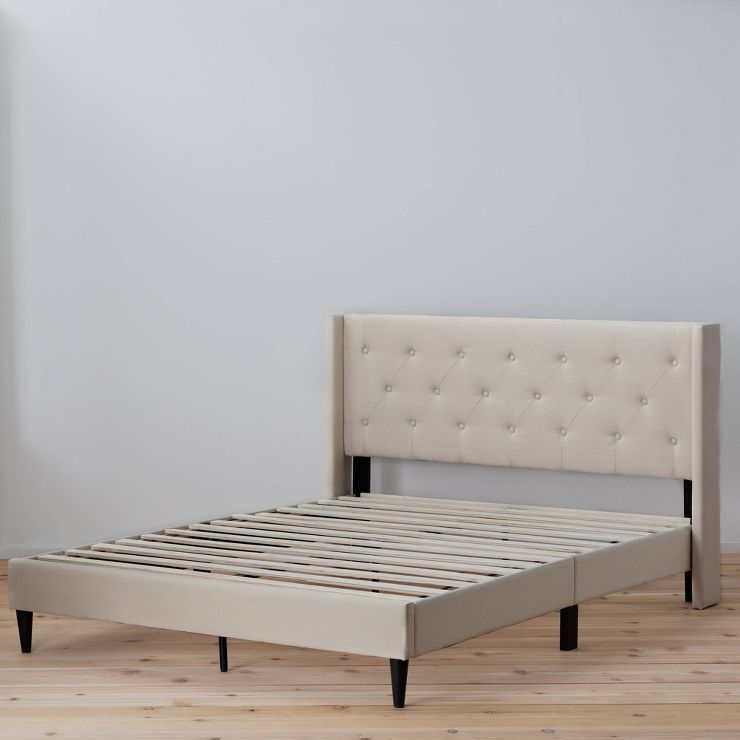 Isabella Upholstered Wingback Diamond Tufted Platform Bed - Brookside Home | Target
