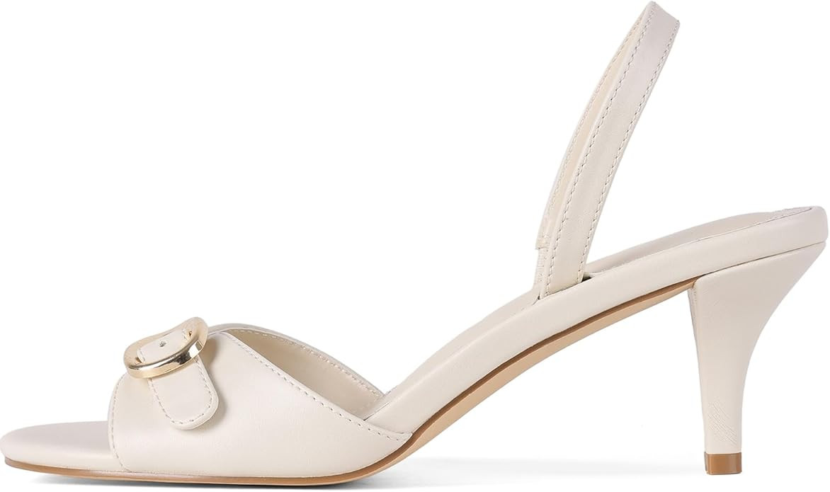 Womens Slingback Kitten Heels Open Toe Summer Sandals Low Heels Dress Sandals Wedding Party Shoes... | Amazon (US)