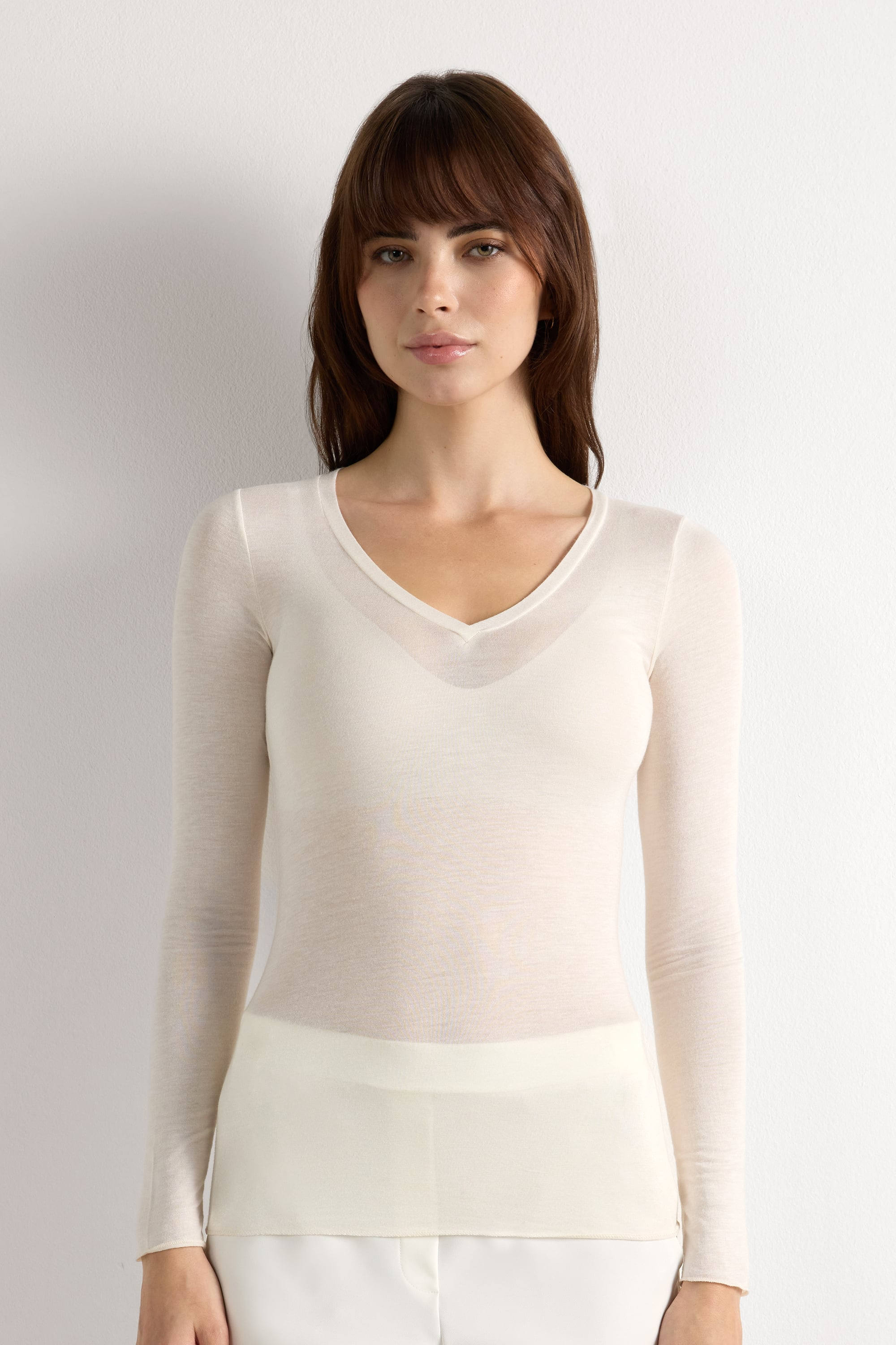 V-neck top in Modal Ultralight with Cashmere | Intimissimi (US)