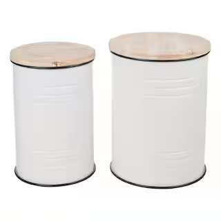 This item: Farmhouse Enamel Metal Container (Set of 2) | The Home Depot