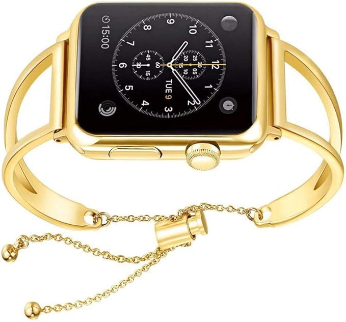 WONMILLE Bracelet for Apple Watch Band 38mm 42mm, Classy Stainless Steel Cuff Jewelry iWatch Band... | Amazon (US)