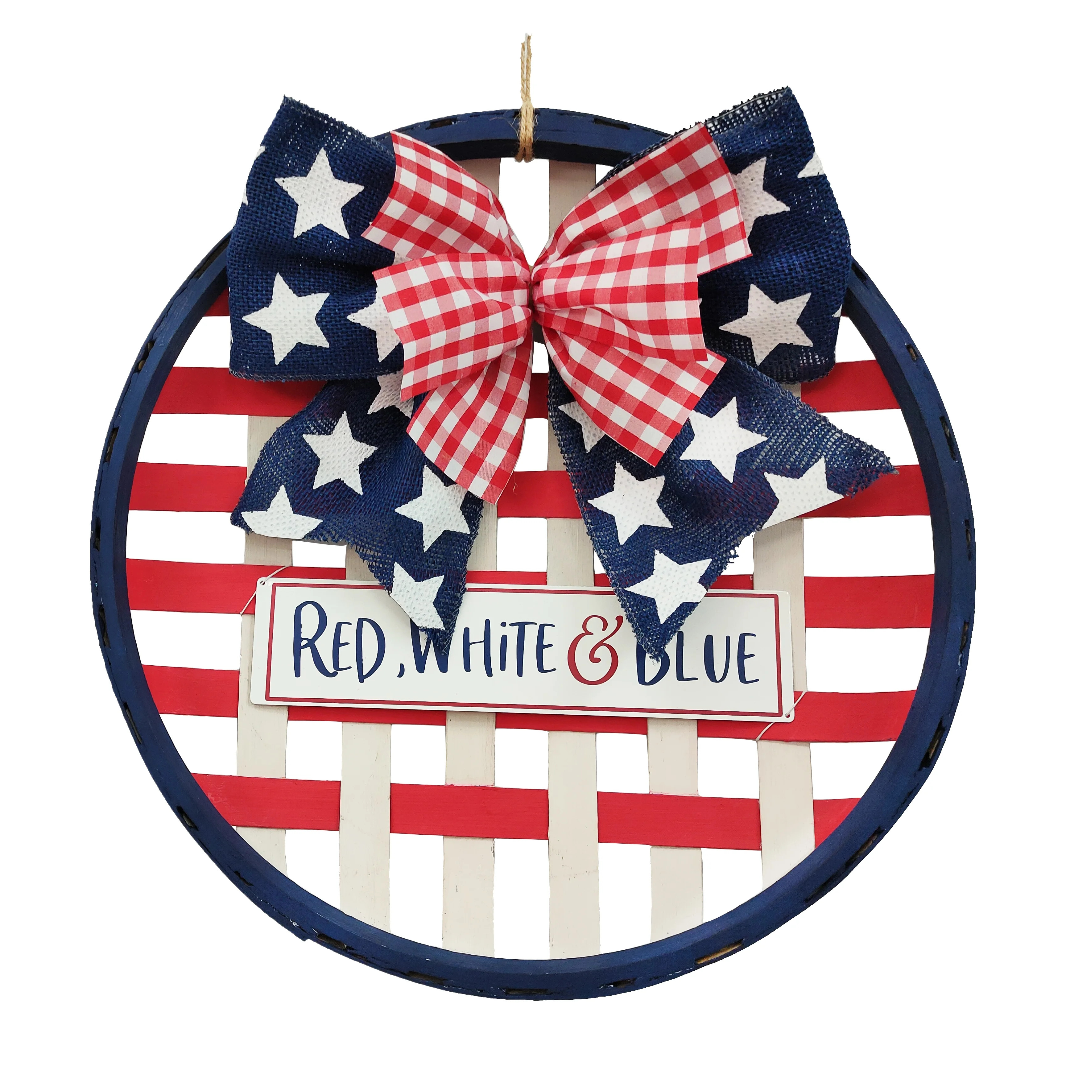 Way To Celebrate 4th of July Hanging Tobacco Décor Red, White & Blue | Walmart (US)