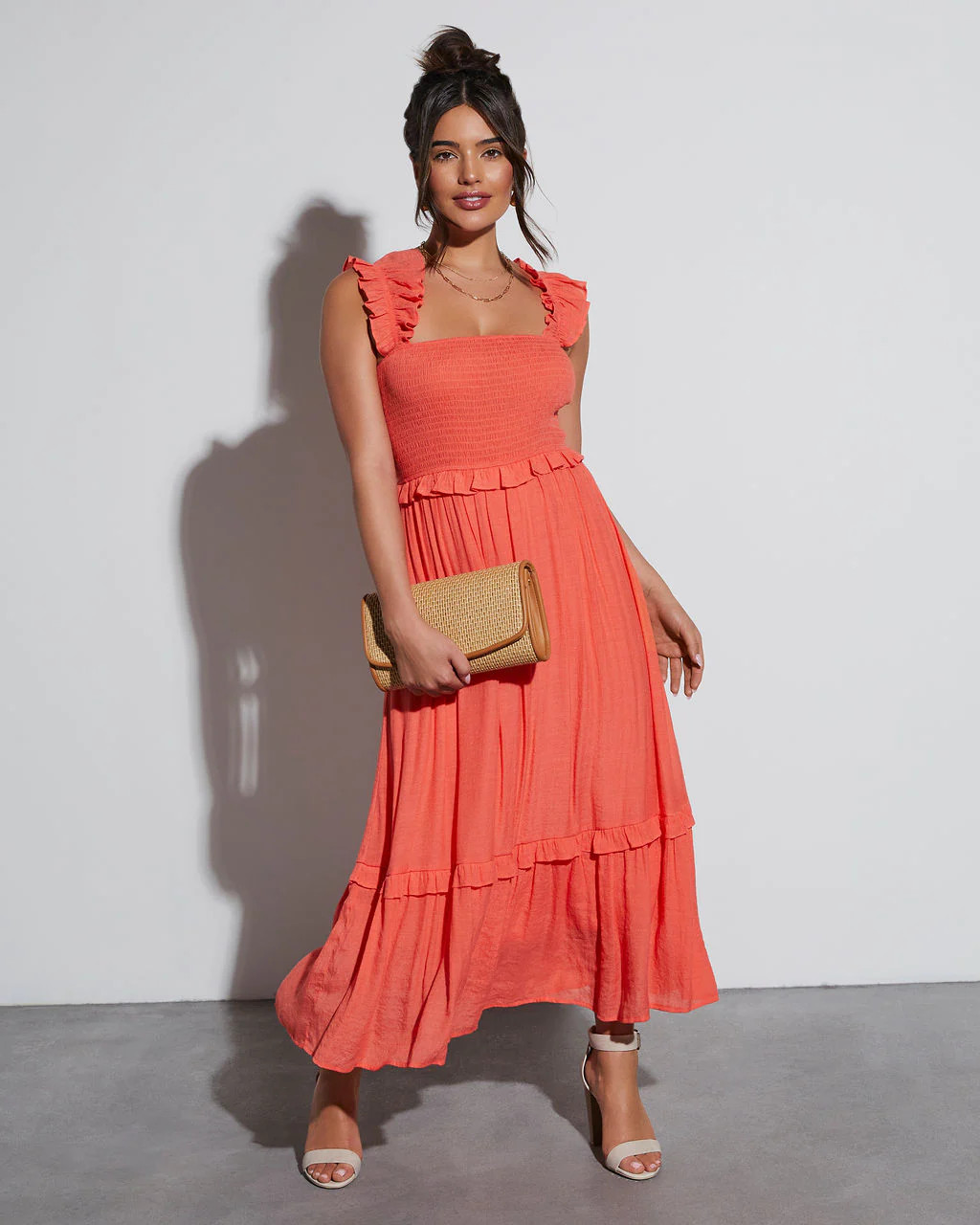 Feminine Frills Smocked Maxi Dress | VICI