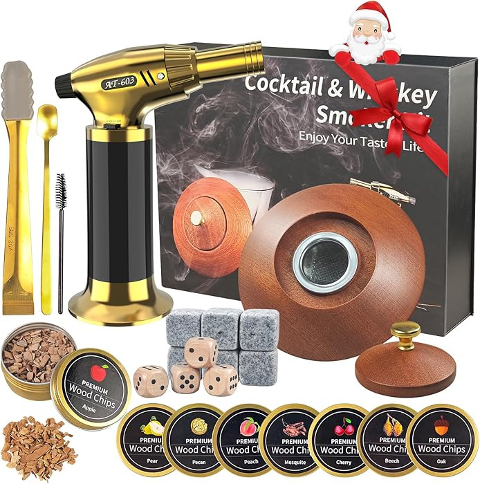 Cocktail Smoker Kit with Torch,Whiskey Smoker Kit with 8 Flavors Wood Chips for Bourbon, Old Fash... | Amazon (US)