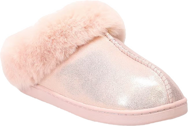 LC Lauren Conrad Women's Metallic Faux Fur-Lined Clog Slippers | Kohl's