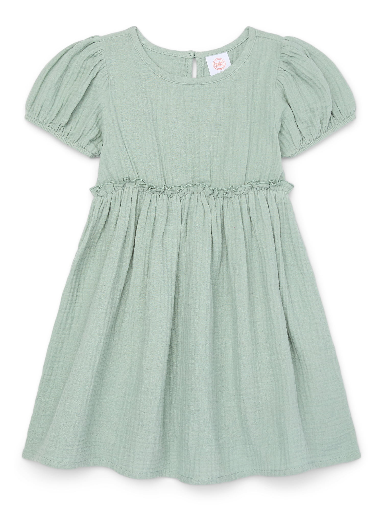Wonder Nation Toddler Girls Cotton Tiered Dress, Sizes 12M-5T - Walmart.com | Walmart (US)