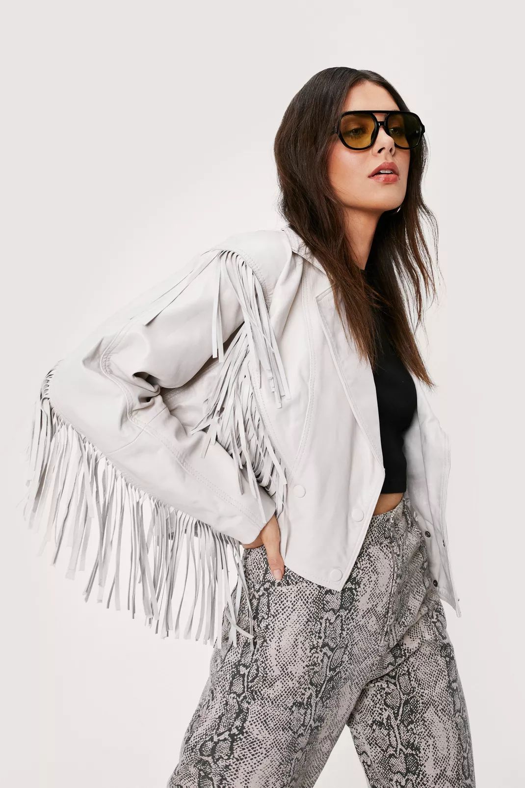 Icon Fringed Leather Jacket | Nasty Gal (US)