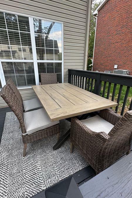 Best patio set on sale 6 piece outdoor dining set from
Home Depot 
Outdoor dining table metal that looks like wood 
Wicker chairs on sale for $500 outdoor patio furniture under $500

#LTKsalealert #LTKSeasonal #LTKhome