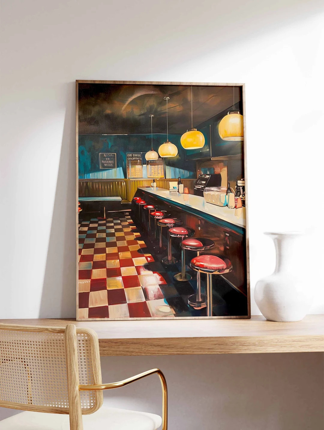 Retro American Diner Print, American Diner Poster, Food and Drink Art, Kitchen Poster, Kitchen De... | Etsy (US)