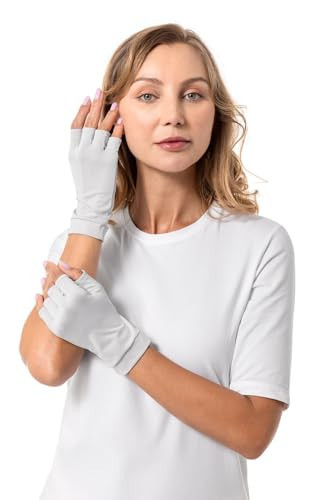 Coolibar UPF 50+ Unisex Ouray UV Fingerless Sun Gloves, Sleek Grey, X-Large, Solid - Sun Protective | Amazon (US)