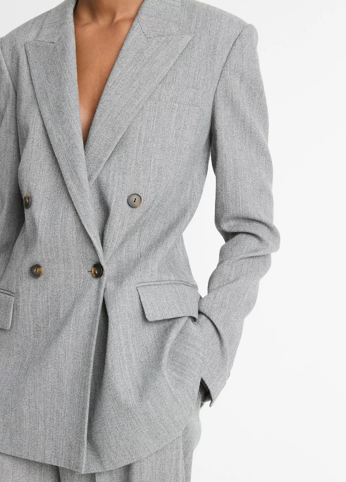 Italian Wool-Blend Twill Double-Breasted Blazer | Vince LLC