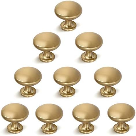 10 Pack-Kitchen Cabinet Knob Gold,Antique Brass Drawer Knob,Champagne Bronze Cabinet Knobs,1-1/5 ... | Amazon (US)